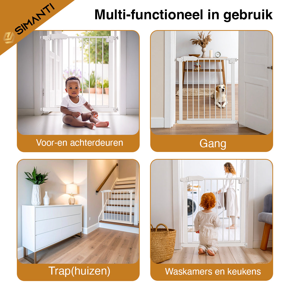 Simanti Metalen Traphekje Wit - Zonder Boren - Klembevestiging - 76 t/m 91 cm