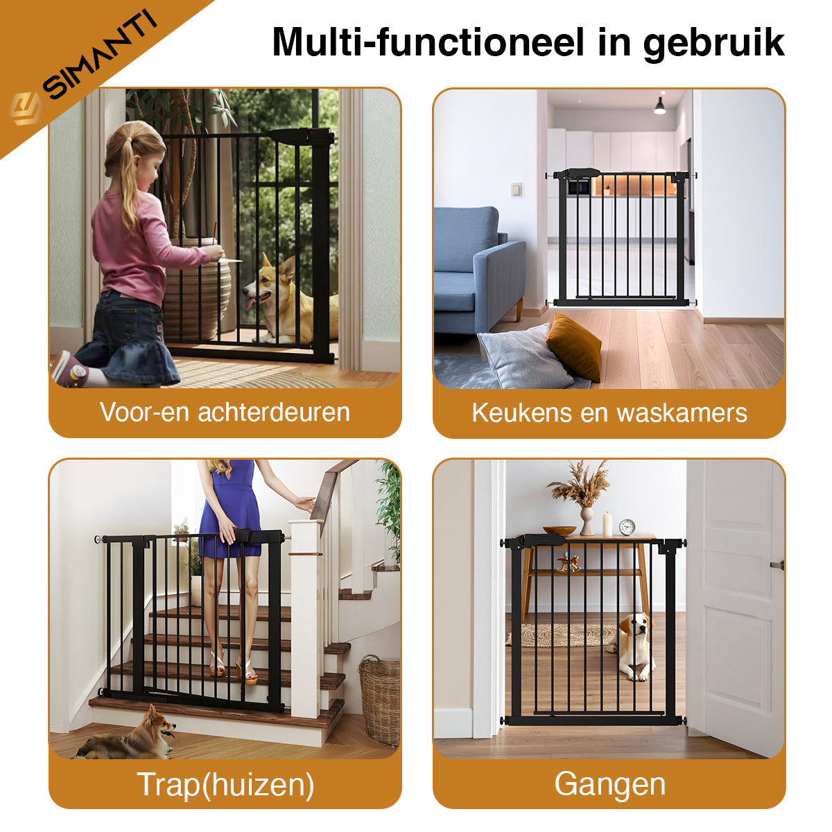 Simanti Metalen Traphekje Zwart - Zonder Boren - Klembevestiging - 76 t/m 91 cm