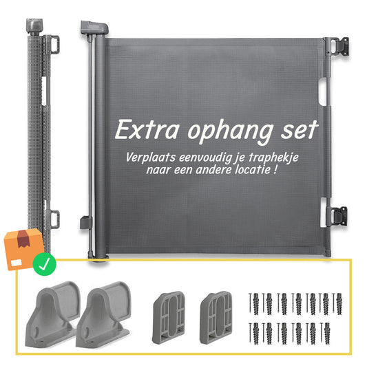 Set Extra ophanging Grijs - Geschikt voor Simanti Oprolbaar Traphekje 150/110 cm
