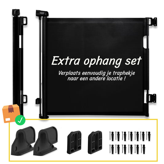 Set Extra ophanging Zwart - Geschikt voor Simanti Oprolbaar Traphekje 150/110 cm