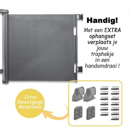 Set Extra ophanging Grijs - Geschikt voor Simanti Oprolbaar Traphekje 150/110 cm
