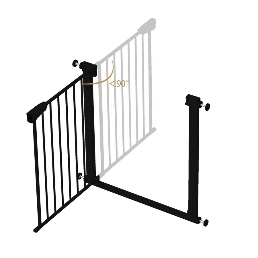 Simanti Metal Safety Gate Black – No Drilling – Pressure Mounted – 76 to 91 cm